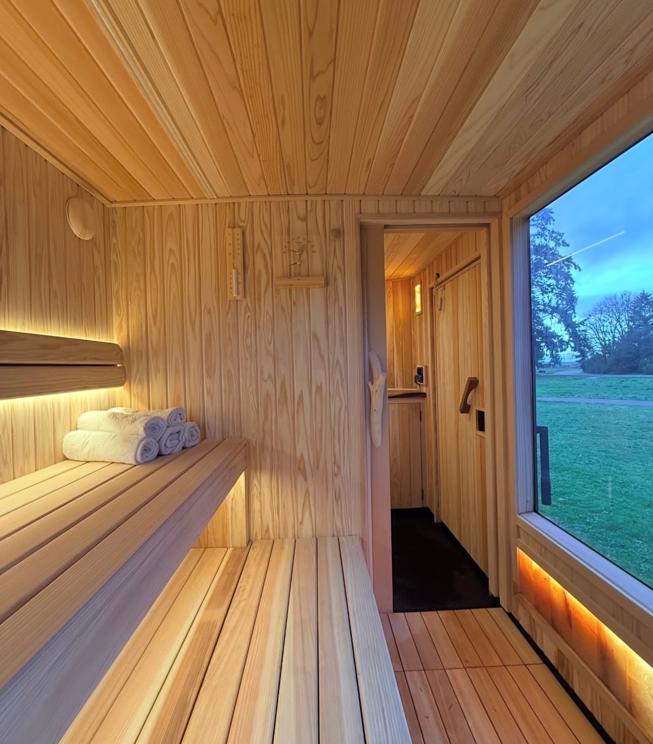 Mobile sauna setup in the outdoors